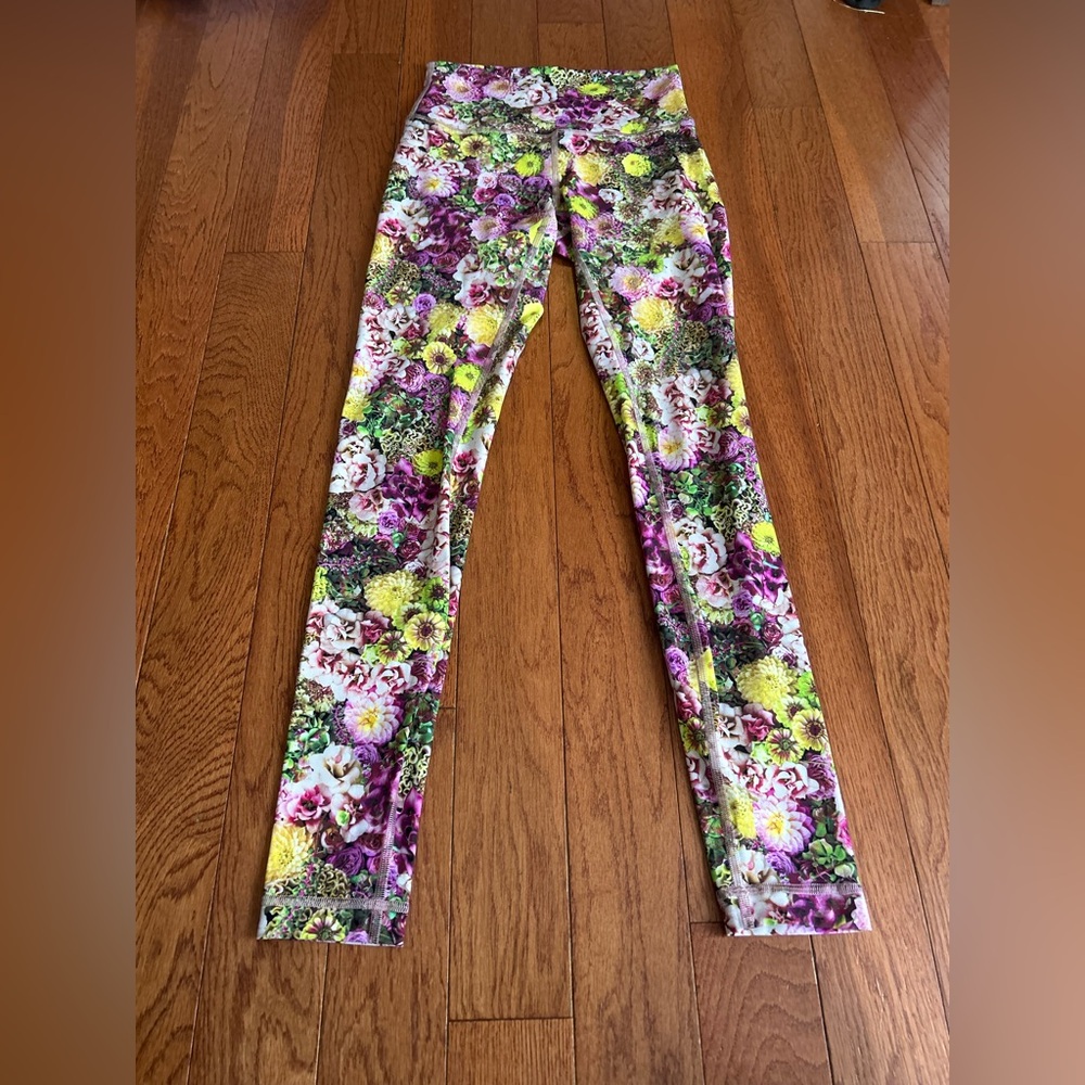 lululemon athletica Women's Floral Print Leggings in Purple, Yellow and Green
